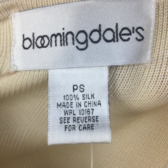 NWOT Bloomingdale's Cream Sequin Sleeveless Silk Top s/p - Picture 6 of 7